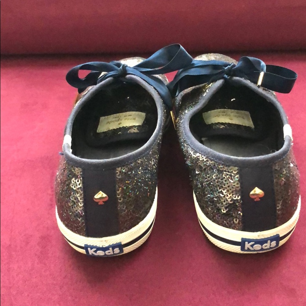D O N A T E D Kate Spade Sneakers Navy Blue and Gold (mostly blue) size 8 EUC - Picture 3 of 5